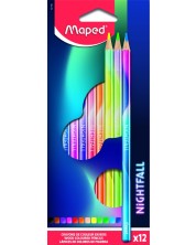 Цветни моливи Maped Nightfall - 12 цвята  -1